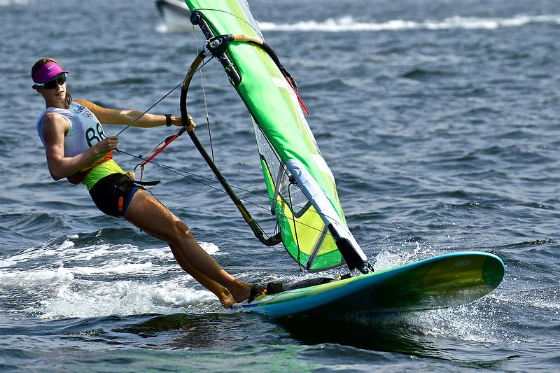 Patricia Freitas (BRA) - Day 2, Womens RS:X - Rio Olympic Regatta photo copyright Richard Gladwell taken at  and featuring the RS:X class