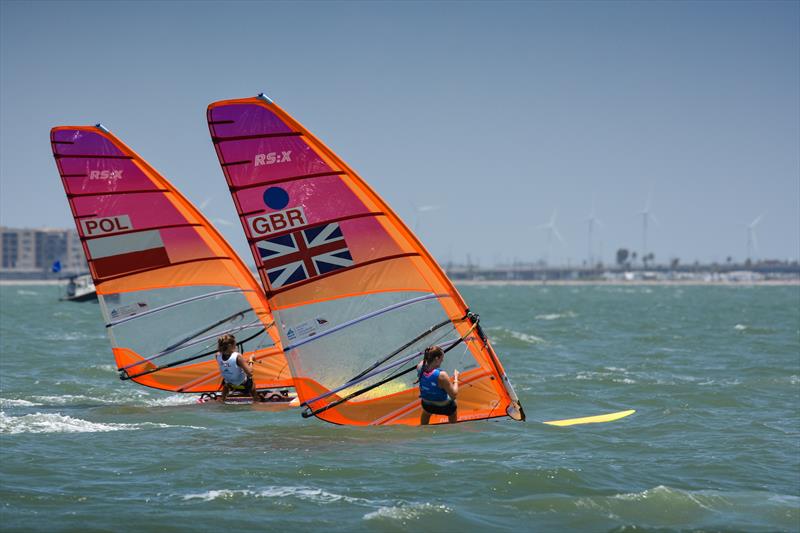 Womens RS:X - Day 3 of the Youth Sailing World Championships in Corpus Christi, Texas photo copyright James Tomlinson / / World Sailing taken at  and featuring the RS:X class