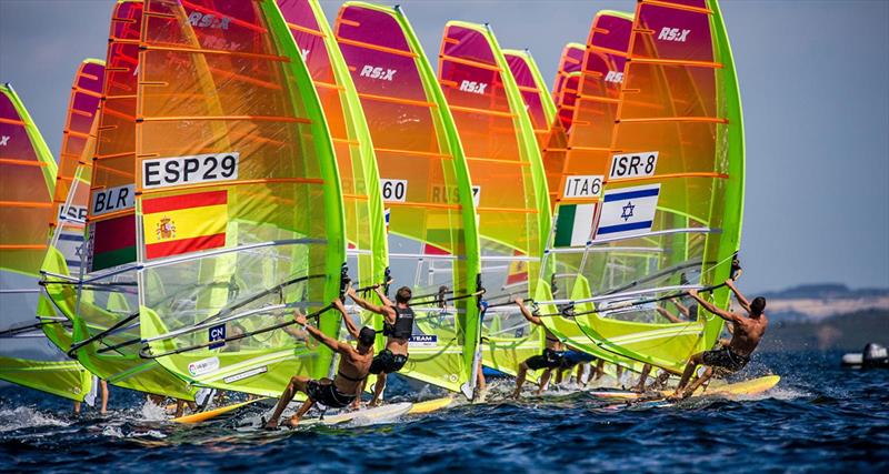 RS:X class at Sailing Worlds Aarhus 2018 photo copyright Jesus Renedo / Sailing Energy / Aarhus 2018 taken at  and featuring the RS:X class