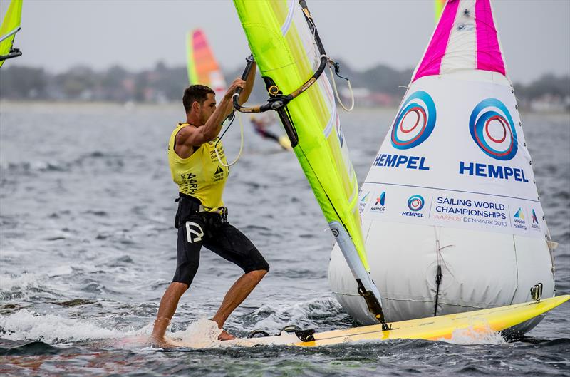 Dorian van Rijsselberghe (NED) - RS:X - Day 11 - Hempel Sailing World Championships, Aarhus, Denmark, August 2018 photo copyright Sailing Energy / World Sailing taken at  and featuring the RS:X class
