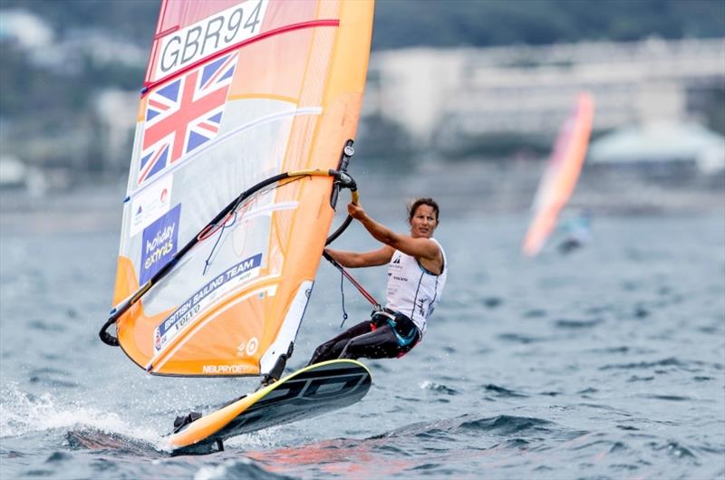 Bryony Shaw in the RS:X on Day 3 at World Cup Series Enoshima photo copyright Jesus Renedo / Sailing Energy / World Sailing taken at  and featuring the RS:X class