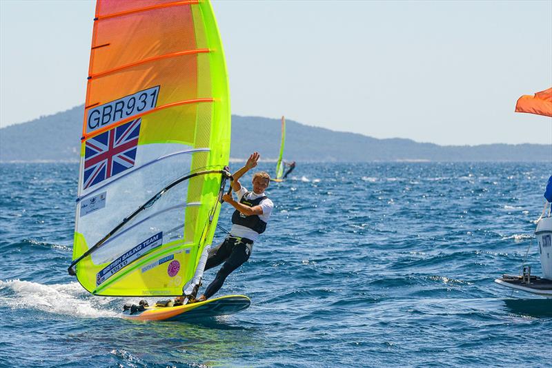 Tom Squires came 6th at French Olympic Week in Hyeres photo copyright Eric Bellande taken at  and featuring the RS:X class