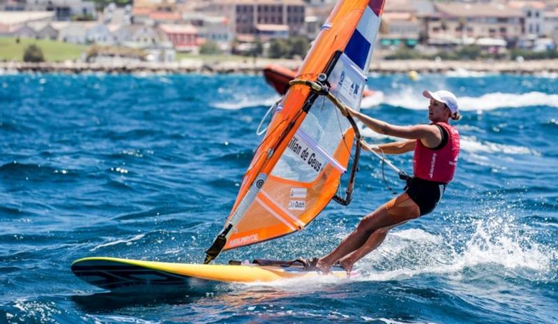 Lilian de Geus (NED) on day 3 of the Hempel World Cup Series Final in Marseille photo copyright Sailing Energy / World Sailing taken at  and featuring the RS:X class