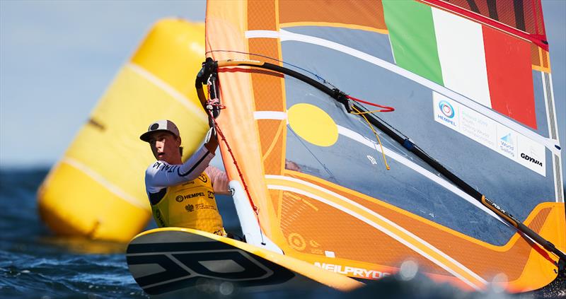 Nicolo Renna (ITA) on day 2 of the Hempel Youth Sailing World Championships photo copyright Robert Hajduk / World Sailing taken at  and featuring the RS:X class