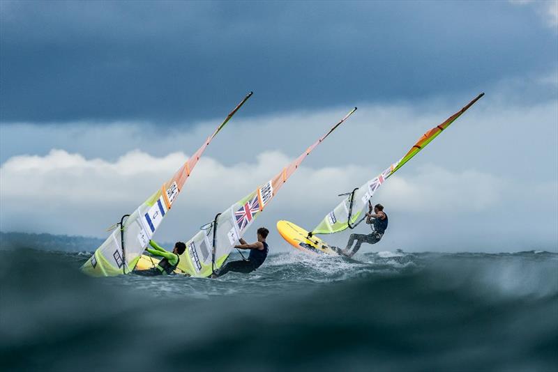 RS:X fleet at Sail Melbourne International 2020 photo copyright Beau Outteridge / Sail Melbourne taken at Royal Brighton Yacht Club and featuring the RS:X class