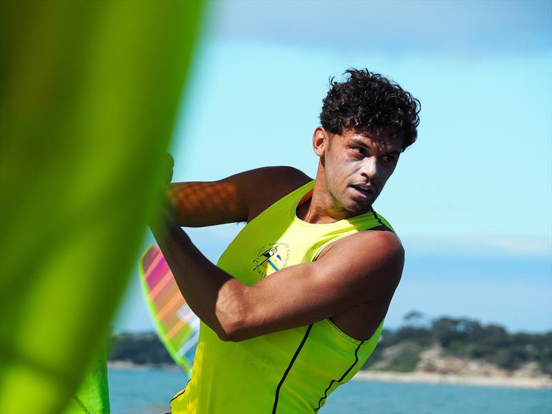 Kiran Badloe NED - GOLD medal - 2020 RS:X Windsurfing World Championships photo copyright Caitlin Baxter taken at Sorrento Sailing Couta Boat Club and featuring the RS:X class