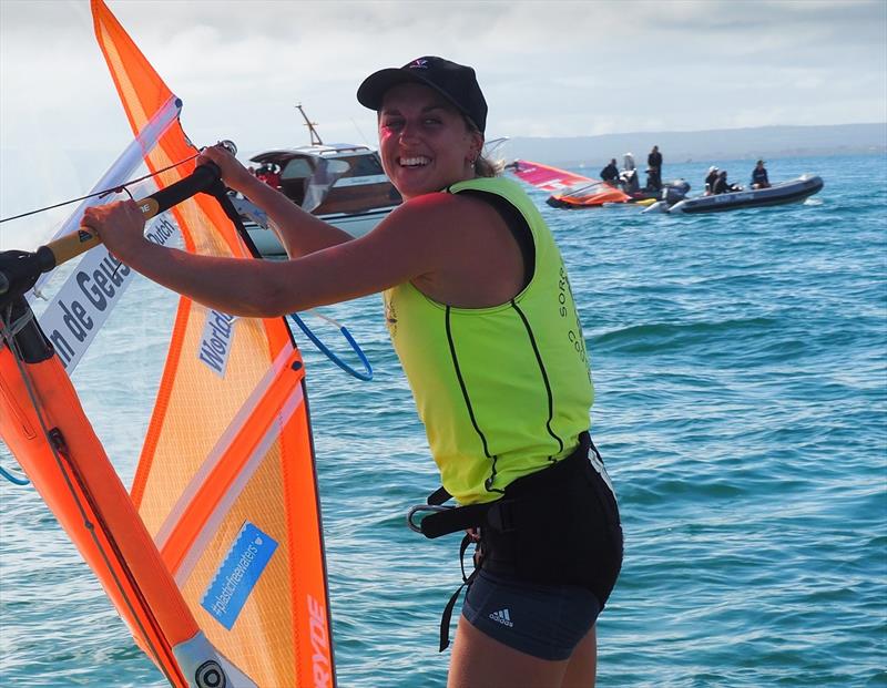 Lillian de Geus - NED, GOLD medal - 2020 RS:X Windsurfing World Championships photo copyright Caitlin Baxter taken at Sorrento Sailing Couta Boat Club and featuring the RS:X class