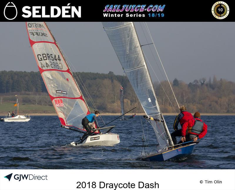 Colin and Oly Murray's Norfolk Punt wins the Fernhurst Books Draycote Dash - round 1 of the Great British Sailing Challenge photo copyright Tim Olin / www.olinphoto.co.uk taken at Draycote Water Sailing Club and featuring the Norfolk Punt class