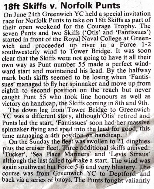 1976 Punts at Tower Bridge photo copyright Norfolk Punt Club Archives taken at  and featuring the Norfolk Punt class