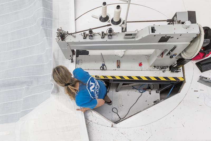 Working on a 3Di sail at the North Sails Service Loft in Palma photo copyright Ian Roman / North Sails taken at  and featuring the  class