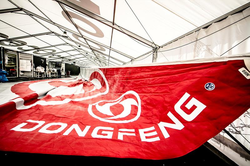 Dongfeng Race Team sail in TheBoatYard during the Volvo Ocean Race photo copyright Jesus Renedo / Volvo Ocean Race taken at  and featuring the  class