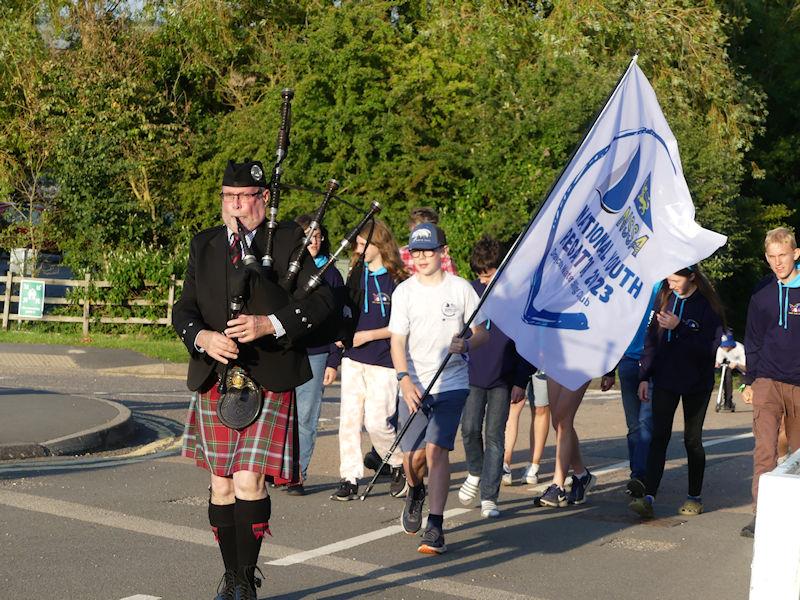 NSSA National Youth Regatta - A lone piper led the teams to the Opening Ceremony photo copyright Fernhurst Books / Draycote Water Sailing Club taken at Draycote Water Sailing Club and featuring the NSSA class