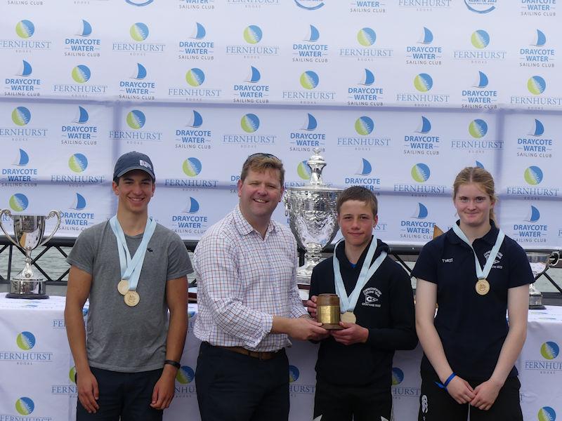 NSSA National Youth Regatta - Single-Handed Trophy podium photo copyright Fernhurst Books / Draycote Water Sailing Club taken at Draycote Water Sailing Club and featuring the NSSA class