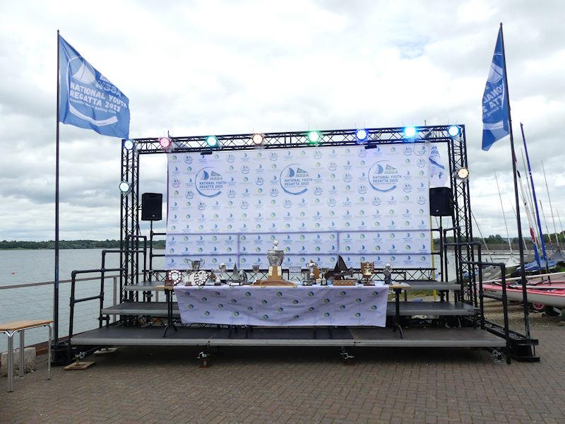 NSSA National Youth Regatta - An impressive display of trophies to present photo copyright Fernhurst Books / Draycote Water Sailing Club taken at Draycote Water Sailing Club and featuring the NSSA class