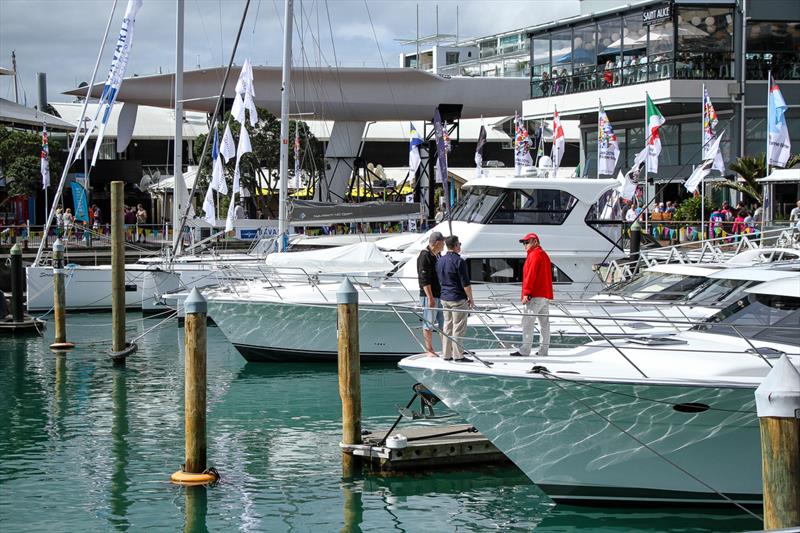 In the shadow of the Big Boat - Auckland On the Water Boat Show - Final day - October 6, 2019 - photo © Richard Gladwell