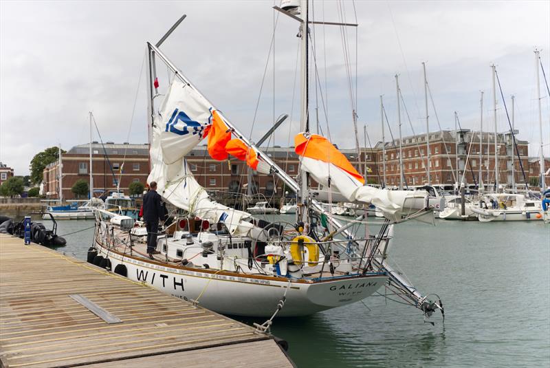 Galiana WithSecure FI (06), considered one of the best-prepared boats for the race, now battling to get race ready after dismasting in Fastnet - Ocean Globe Race - photo © Rob Havill OGR2023