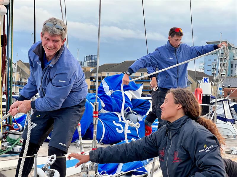McIntyre Ocean Globe 2023 - Marie Tabarly, skipper of Pen Duick VI FR (14) is ready to party with fellow competitors on Triana FR (66) – until things get serious on September 10th! - photo © Aida Valceanu / OGR2023