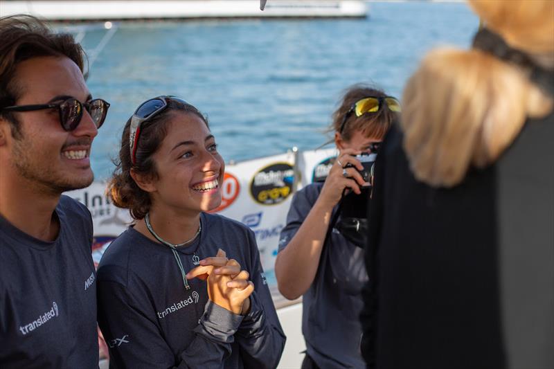 The youngest crew member 18-year-old Italian Sophie meeting veterans onboard Translated 9 IT (09) photo copyright Matteo Licci taken at  and featuring the Ocean Globe Race class