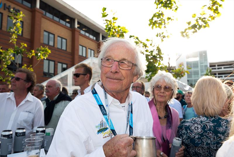 Butch Dalrymple Smith crew on SAYULA winner of the 1973 Whitbread, drinking from his winners trophy mug! contemplating joining the crews setting sail in the OGR on Sunday photo copyright Cameron Schmidt / OGR 2023 taken at  and featuring the Ocean Globe Race class