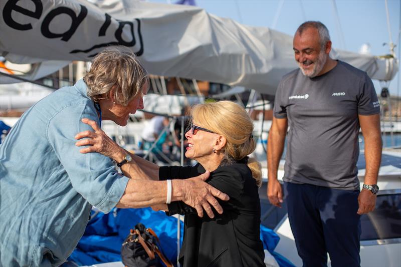 An emotional meeting of former crew onboard Translated 9 IT (09) formerly ADC Accutrac. Like old times for Elizbeth (Bumble) and Clare photo copyright Matteo Licci taken at  and featuring the Ocean Globe Race class