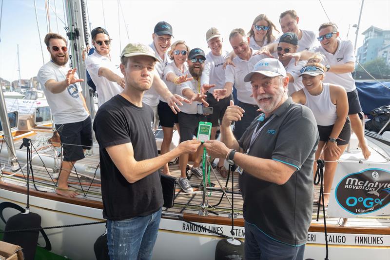 The coveted Green Card number two, being awarded to the Galiana WithSecure FI (06) with strong interest from the crew who worked hard to get it! - photo © Tim Bishop / PPL