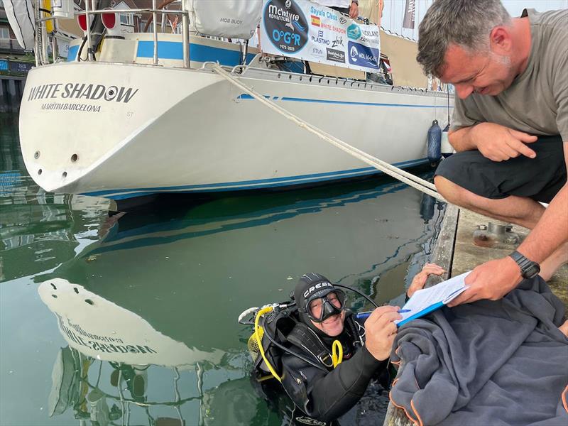 McIntyre Ocean Globe 2023 - White Shadow ESP (17) not waiting a second longer to complete their paperwork photo copyright Lutz Kohne / OGR 2023 taken at  and featuring the Ocean Globe Race class