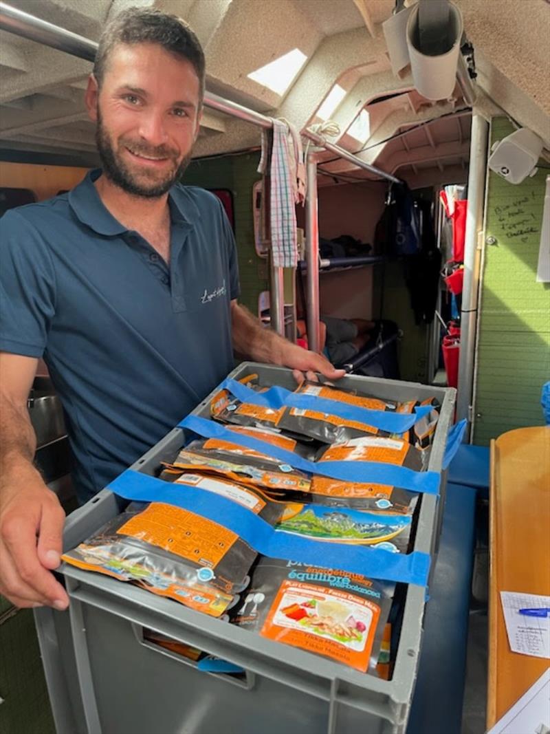 McIntyre Ocean Globe 2023 - Leo Cavan, provisioner on former Whitbread race winner L'Esprit d'Équipe FR (85) explains the biggest challenge is quantities and ensuring you have enough food for eight people for 40 days - photo © L’Esprit d’Équipe / OGR2023