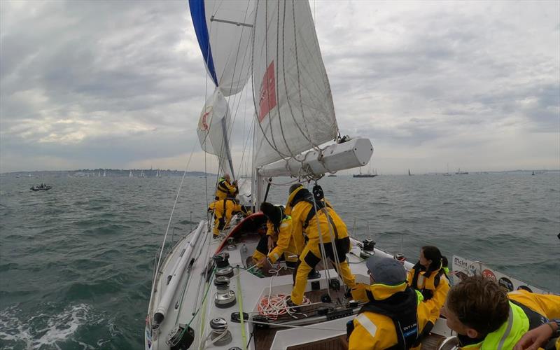 Ocean Globe Race - The dreaded spinnaker wrap didn't slow Outlaw down. Middle of the pack and determined to beat the other Aussie Explorer - photo © Team Outlaw / OGR