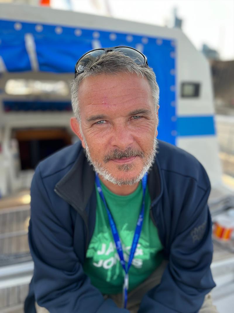 Triana Team crew member Stéphane Raguenes photo copyright Aïda Valceanu / OGR2023 taken at  and featuring the Ocean Globe Race class