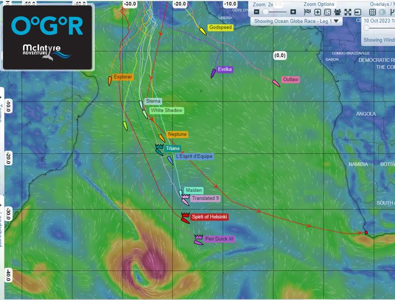 McIntyre Ocean Globe Race 2023 - Fleet position on 10th of Oct 2023. Visit https://oceangloberace.com/livetracker/ for details - photo © Ocean Globe Race