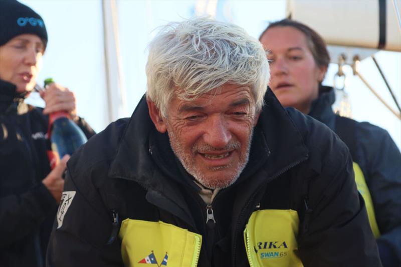 A tired, but happy, Dominique Dubois arriving in Cape Town - 2023 Ocean Globe Race - photo © OGR2023 / Marco Ausderau