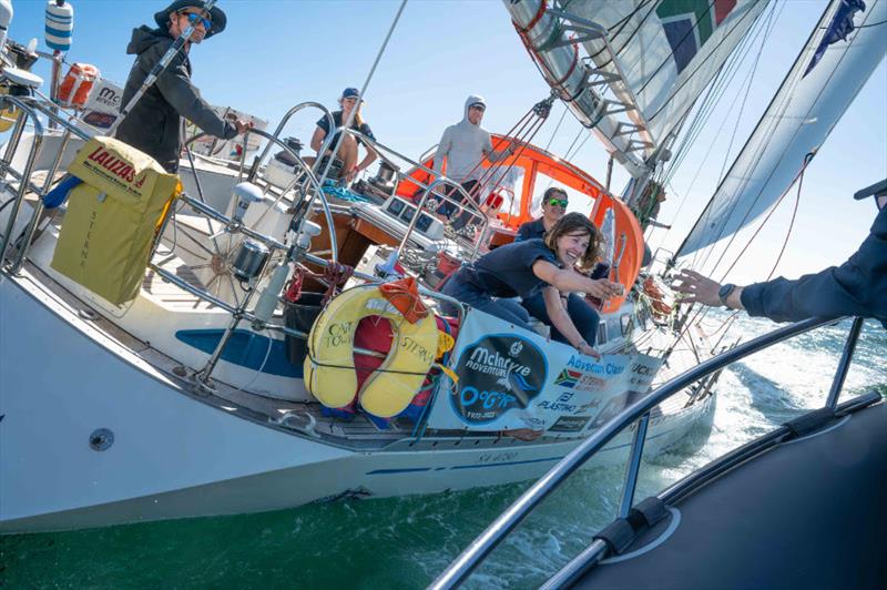 Local yacht Sterna/AllSpice Yachting clearly forgot to pay for their morning coffee before heading off into the Southern Ocean - McIntyre Ocean Globe Race - photo © OGR2023 / JC van der Westhuizen