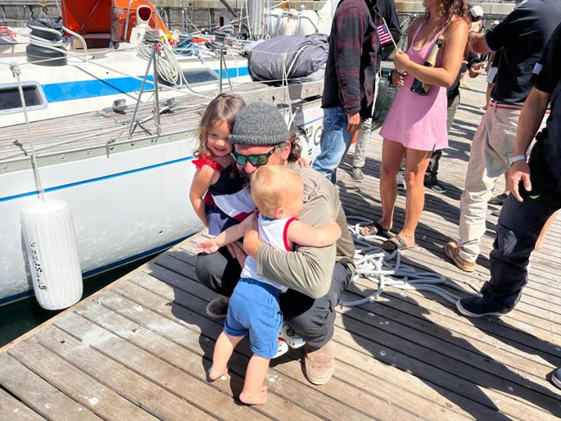 Family time after 58 days (and you see your son walk for the first time) - McIntyre Ocean Globe Race - photo © OGR2023 / Jacqueline Kavanagh