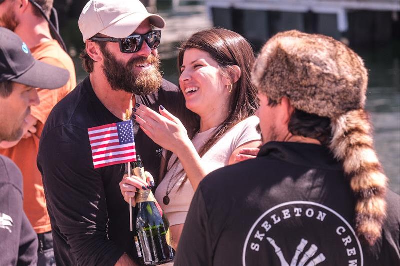 Crewmember Sam reunited after 58 days at sea - McIntyre Ocean Globe Race - photo © Godspeed / Skeleton Crew / Emma Walker