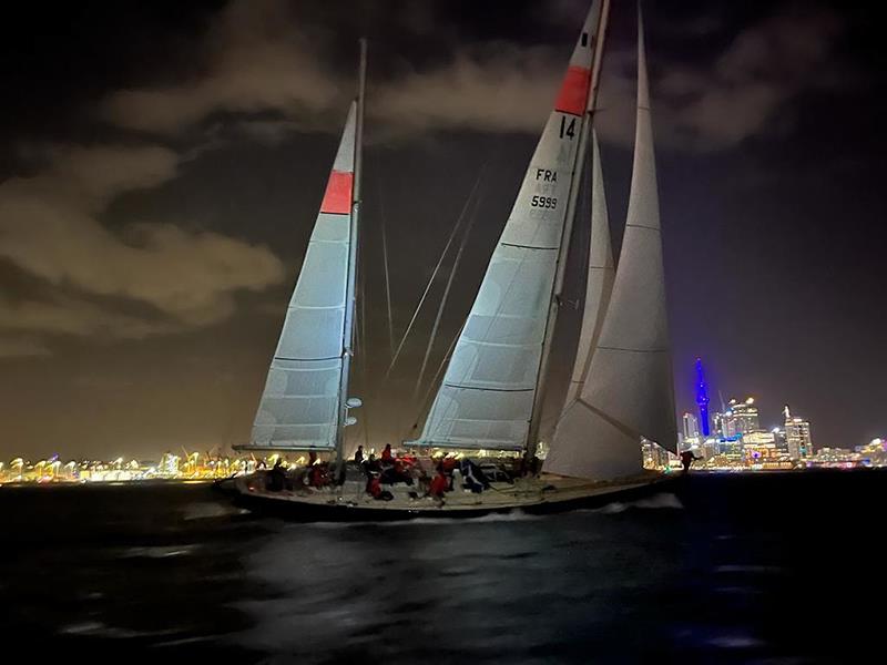 Pen Duick VI returning to Auckland having first sailed here in 1977 photo copyright OGR2023 / Jacqueline Kavanagh taken at  and featuring the Ocean Globe Race class