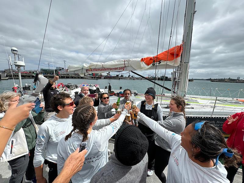 Now it's time to party for Maiden photo copyright OGR2023 / Aida Valceanu taken at  and featuring the Ocean Globe Race class