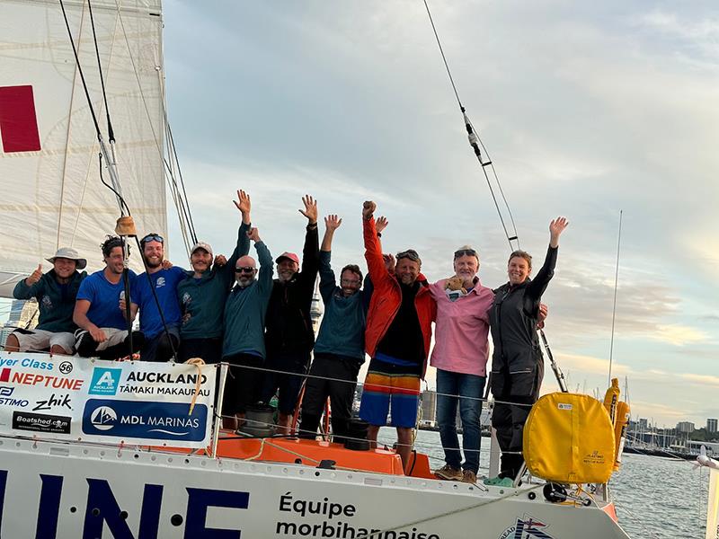 One very relieved crew having conquered the Southern Ocean - Ocean Globe Race 2023 photo copyright OGR2023 / Aida Valceanu taken at  and featuring the Ocean Globe Race class
