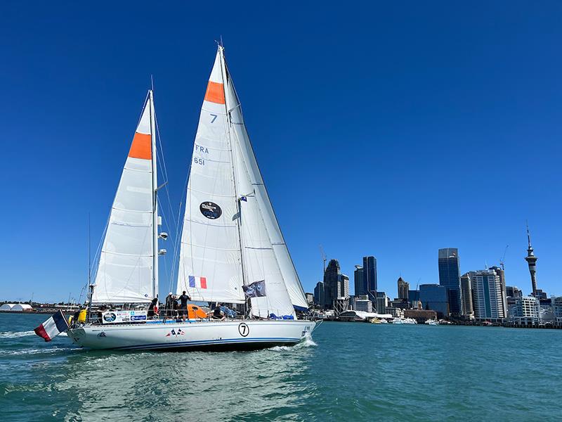 A sunshine arrival for Evrika. Skipper Dominique Dubois recommends sailing with family and friends giving the experience 9/10 positive wise - Ocean Globe Race 2023 photo copyright OGR2023 / Don McIntyre taken at  and featuring the Ocean Globe Race class