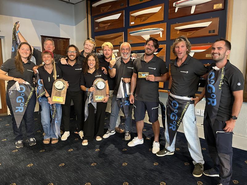 First in line honours and IRC Leg 2!! Party time for Translated 9 at the prize giving at the Royal New Zealand Yacht Squadron - photo © OGR2023 / Jacqueline Kavanagh