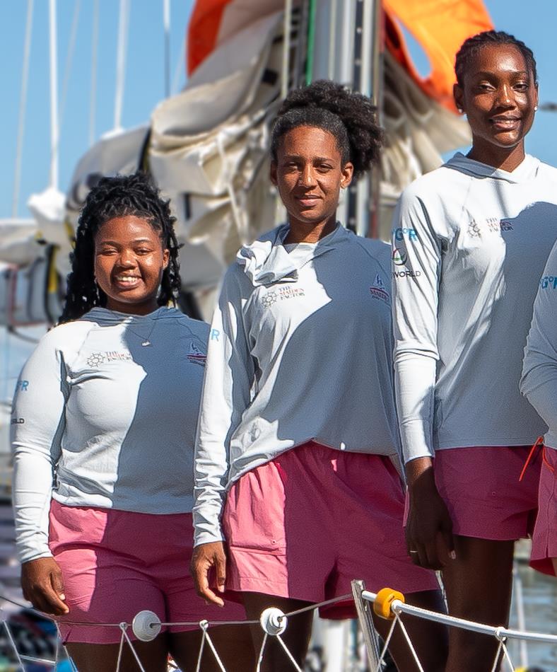 Vuyisile Jaca, Maryama Seck and Junella King photo copyright Kaia Bint Savage / The Maiden Factor taken at  and featuring the Ocean Globe Race class