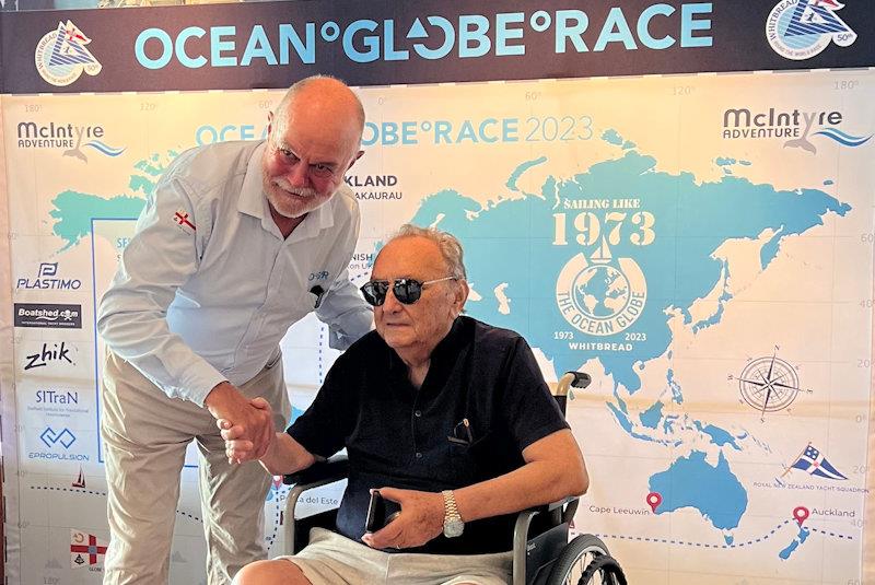 Don McIntyre and Commodore Juan Etcheverrito Zerboni - leg 3 of the McIntyre Ocean Globe Race - photo © JJ / OGR2023
