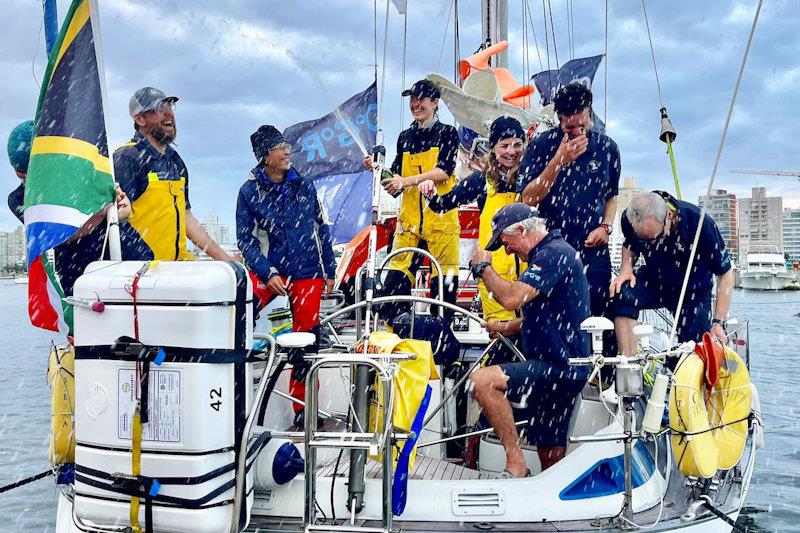 Party time in Punta del Este after 42 days at sea for Sterna! photo copyright Jacqueline Kavanagh / OGR2023 taken at Yacht Club Punta del Este and featuring the Ocean Globe Race class