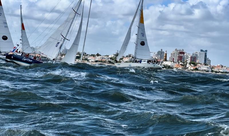 Choppy waves in the Punta del Este waters - Ocean Globe Race Leg 4 photo copyright The Maiden Factor / Kaia Bint Savage taken at Yacht Club Punta del Este and featuring the Ocean Globe Race class