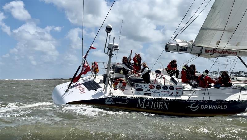 The powerful Maiden crew - Ocean Globe Race Leg 4 photo copyright The Maiden Factor / Kaia Bint Savage taken at Yacht Club Punta del Este and featuring the Ocean Globe Race class