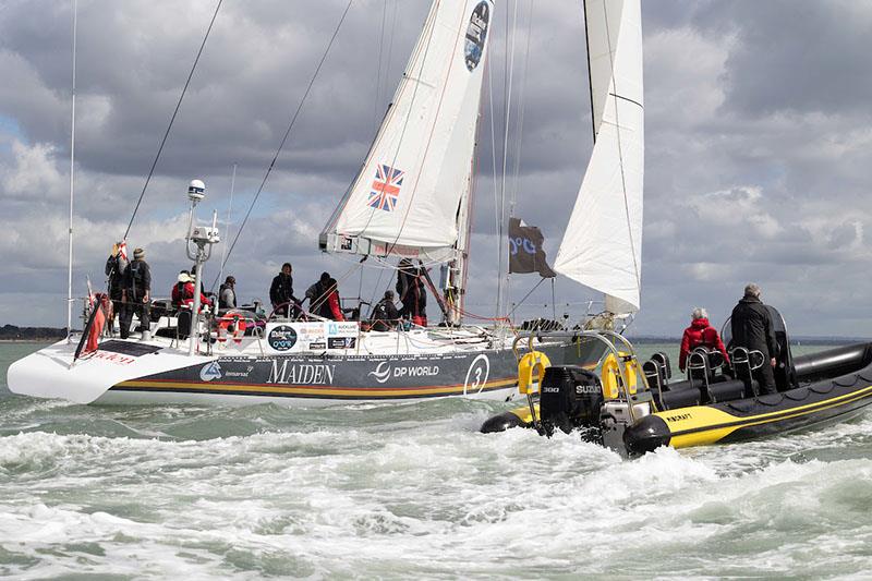 Tracy Edwards MBE is out there, welcoming Team Maiden with unspeakable pride photo copyright Tim Bishop/PPL / OGR2023 taken at Royal Yacht Squadron and featuring the Ocean Globe Race class