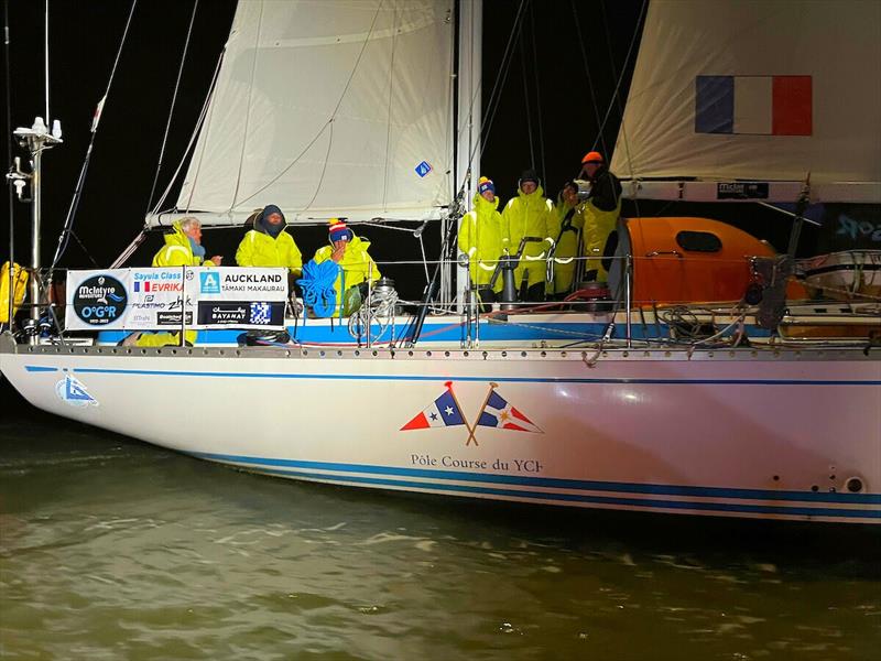 Evrika skipper Dominique Dubois was overjoyed with achieving a lifetime dream photo copyright Aïda Valceanu / OGR2023 taken at  and featuring the Ocean Globe Race class