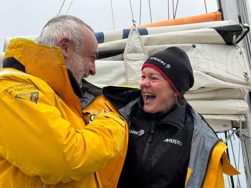 Marco Trombetti and Isabelle Andrieu, founders of ‘Translated,' a translation service that was the first to use artificial intelligence to aid professional translators, purchased and restored the iconic yacht specifically to participate in the OGR photo copyright Aïda Valceanu / OGR2023 taken at  and featuring the Ocean Globe Race class