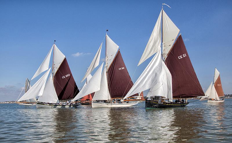 Start of the Fishing Smack racing during Mersea Week and Mersea Town Regatta 2016 photo copyright Chrissie Westgate taken at West Mersea Yacht Club and featuring the Gaffers class