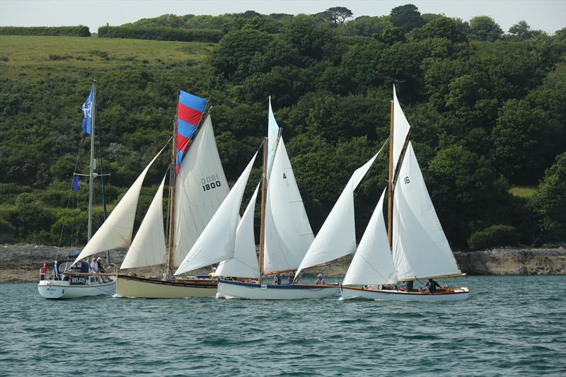 Gaffers cross the finish line at Falmouth Classics 2022 photo copyright Nigel Sharp taken at Royal Cornwall Yacht Club and featuring the Gaffers class