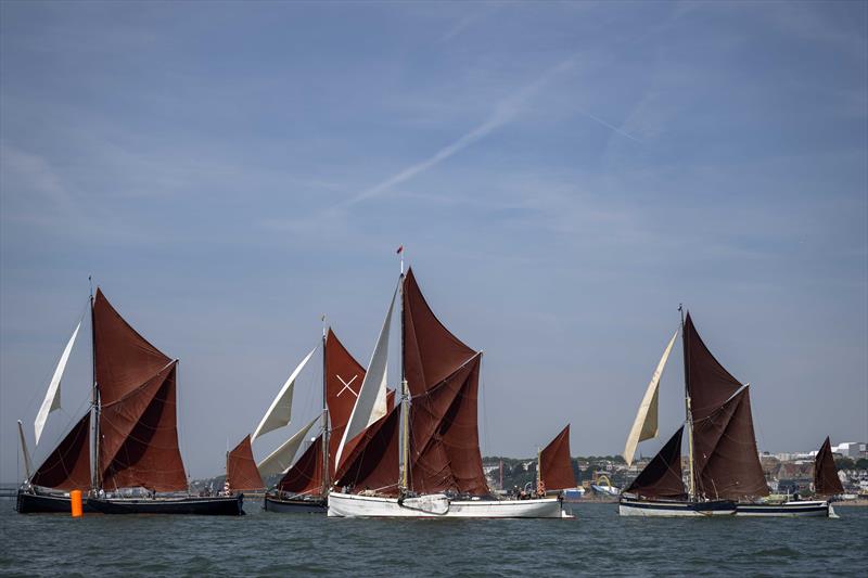 Adieu, Marjorie, Niagara & Edith May during the Thames Barge Race on the Thames Estuary, hosted by Thorpe Bay Yacht Club - photo © David Maynard / www.alleycatphotographer.com